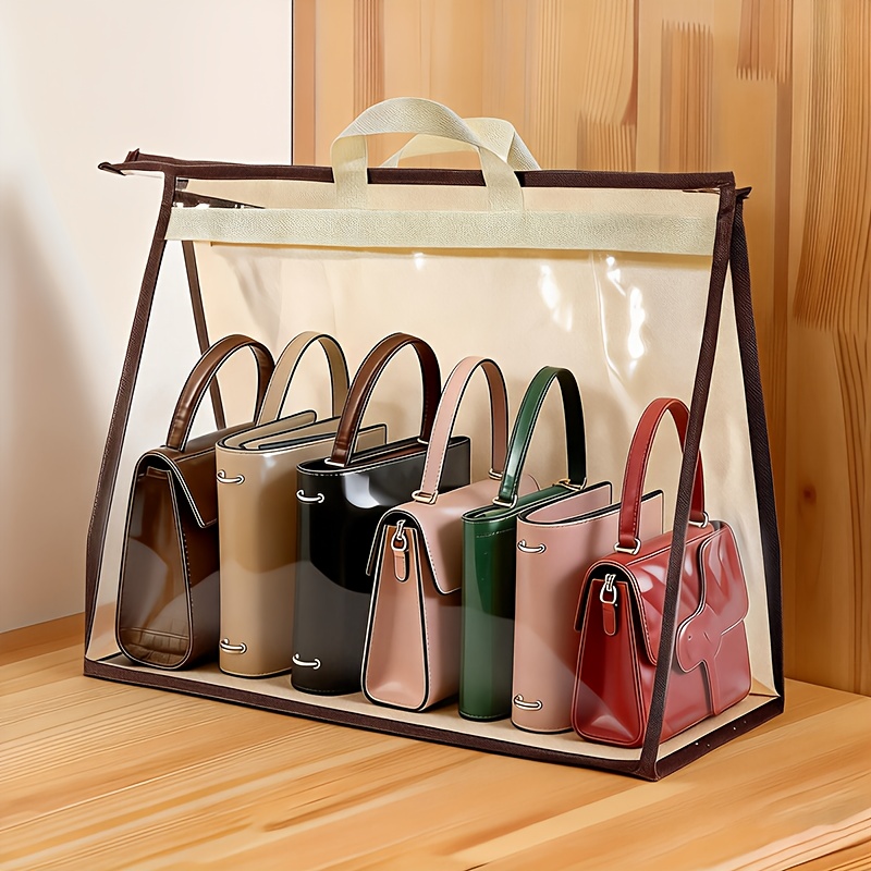 Reusable Zip Bag - กระเป๋าเก็บของแบบโปร่งใสกันฝุ่น กระเป๋าหนังแขวนกันความชื้นสำหรับเก็บของในห้องนอน กระเป๋าสะพายข้างกันน้ำพร้อมซิป