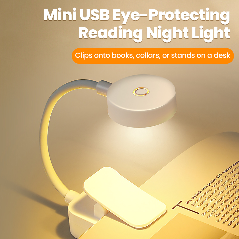 Travel Reading Accessories - โคมไฟอ่านหนังสือ LED แบบหนีบ ใช้พลังงานจากแบตเตอรี่ 3 โหมด
