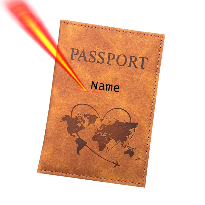 Travel Accessories Personalised - ส่วนบุคคลชื่อผู้ถือหนังสือเดินทางกระเป๋าสตางค์หนังแกะสลักกระเป๋าเดินทางของขวัญอุปกรณ์เสริมสําหรับผู้หญิงผู้ชาย