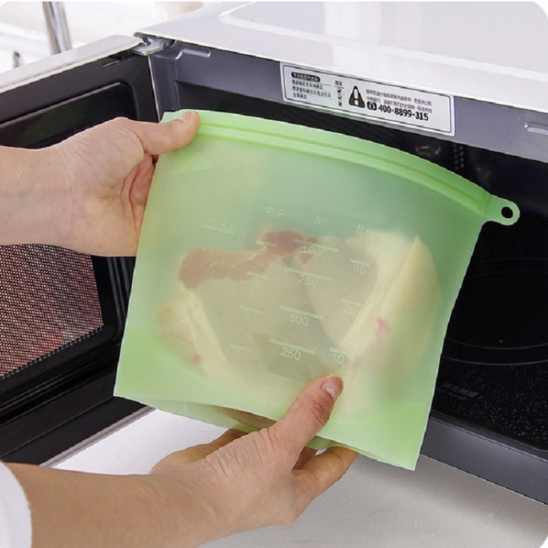 5 ชิ้นซิลิโคนภาชนะเก็บอาหารภาช - Reusable Zip Bag บทวิจารณ์และราคา