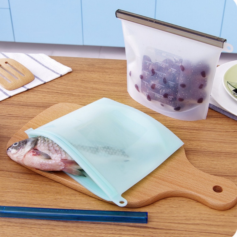 5 ชิ้นซิลิโคนภาชนะเก็บอาหารภาช - Reusable Zip Bag บทวิจารณ์และราคา