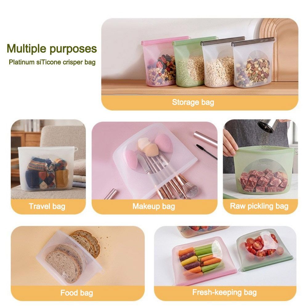 ถุงซิลิโคนถนอมอาหาร ถุงบรรจุภั - Reusable Zip Bag บทวิจารณ์และราคา