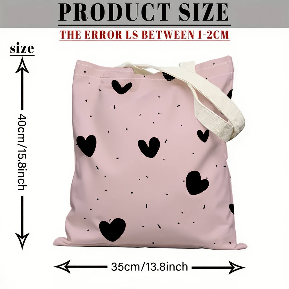 กระเป๋าผ้าแคนวาสพิมพ์ลาย Heart - Reusable Zip Bag บทวิจารณ์และราคา
