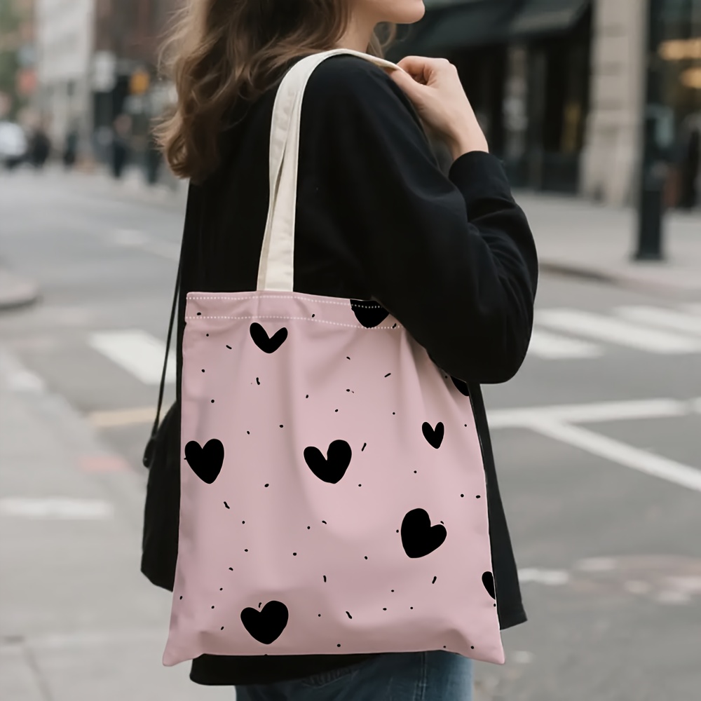 กระเป๋าผ้าแคนวาสพิมพ์ลาย Heart - Reusable Zip Bag บทวิจารณ์และราคา