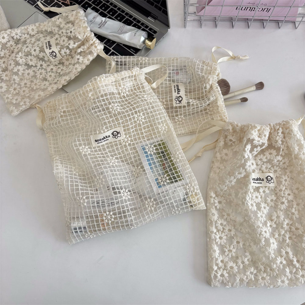 กระเป๋าเครื่องสำอางผ้าตาข่ายปั - Travel Accessories And Bags บทวิจารณ์และราคา