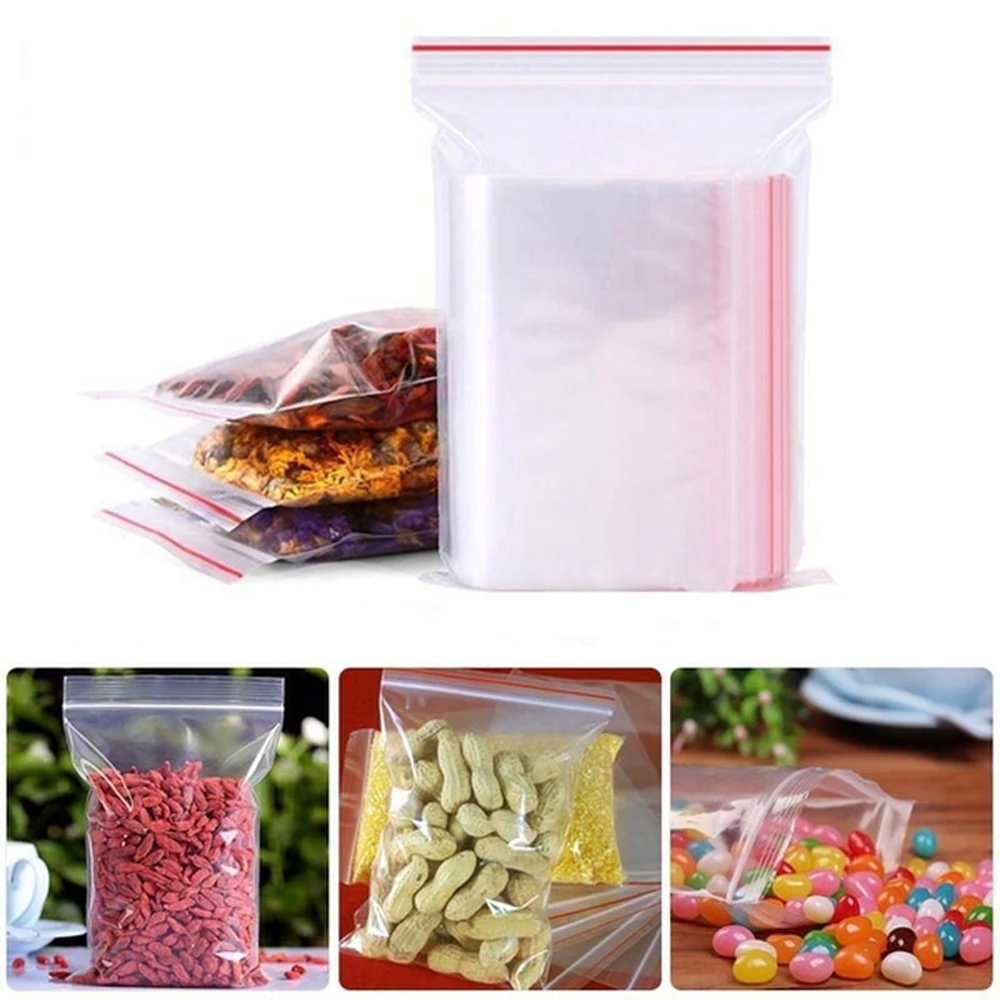 100-1000 ชิ้นถุงใสแบบปิดได้ขนา - Reusable Zip Bag บทวิจารณ์และราคา